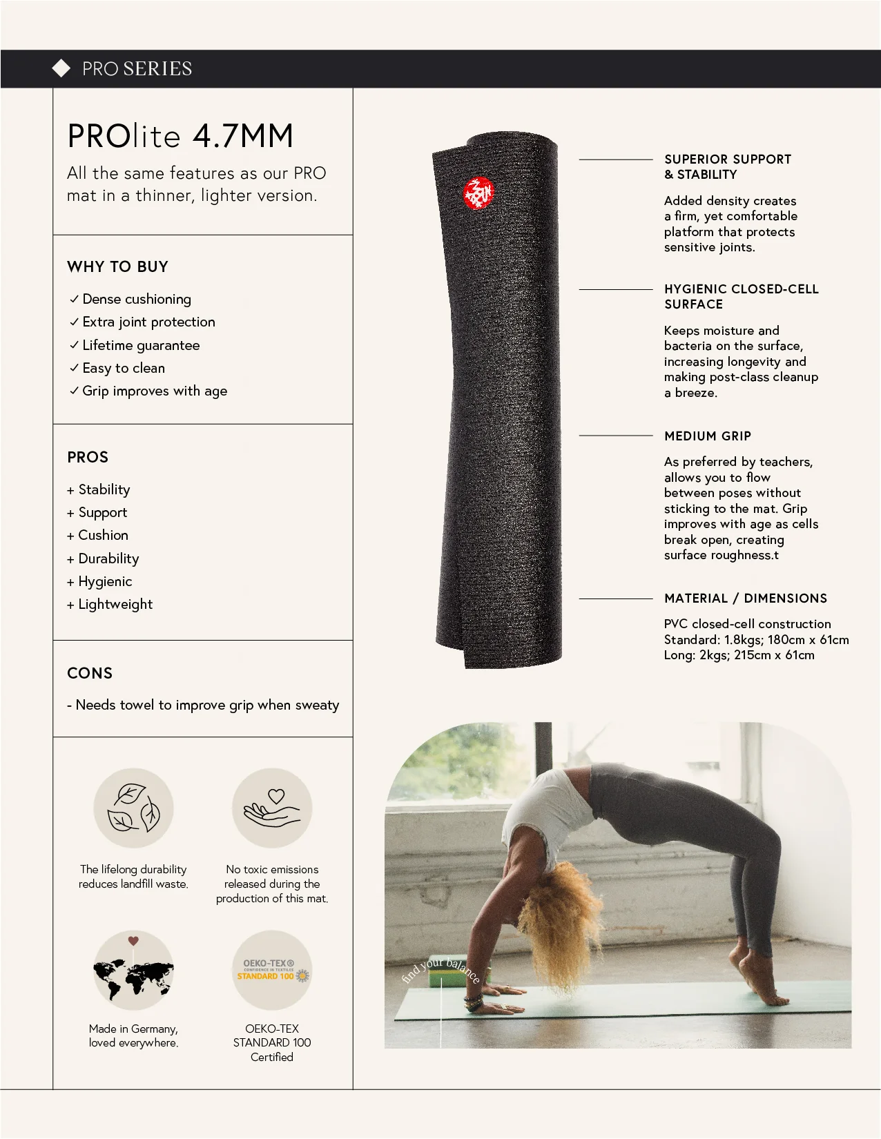 PROlite® Yoga Mat 4.7mm - Image 43